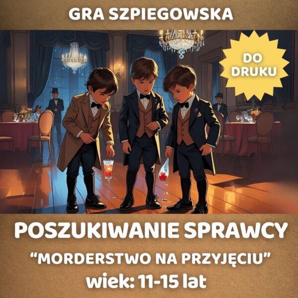 Morderstwo na przyjęciu gra do druku dla dzieci poszukiwanie sp