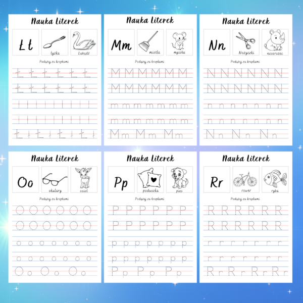 Nauka Pisania Literek dla Dzieci do Druku