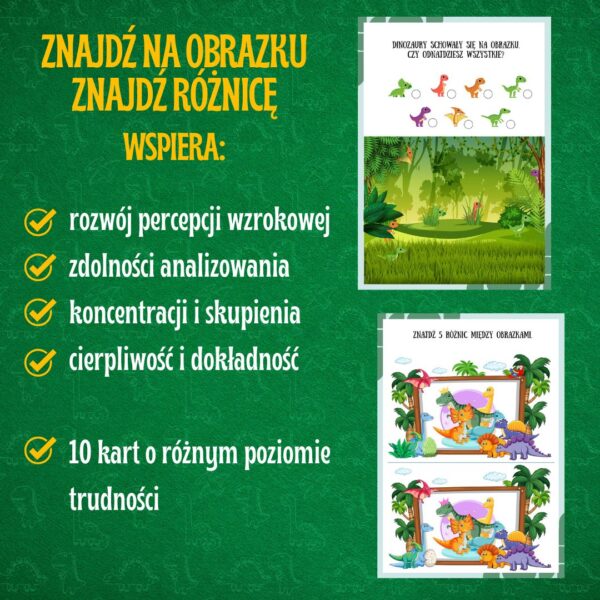 Karty edukacyjne PDF – DINOZAURY  (70 stron do druku) Dla dzieci w wieku 2–5 lat - obrazek 5
