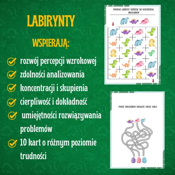 Karty edukacyjne PDF – DINOZAURY  (70 stron do druku) Dla dzieci w wieku 2–5 lat - obrazek 6